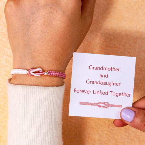 🎁-To My Granddaughter "Forever Linked Together" Handmade Braided Bracelet