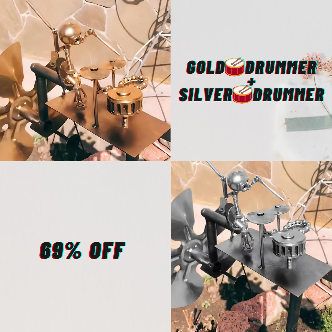 🔥🔥Set 2 ( Gold🥁Drummer + Silver🥁Drummer ) 69% OFF
