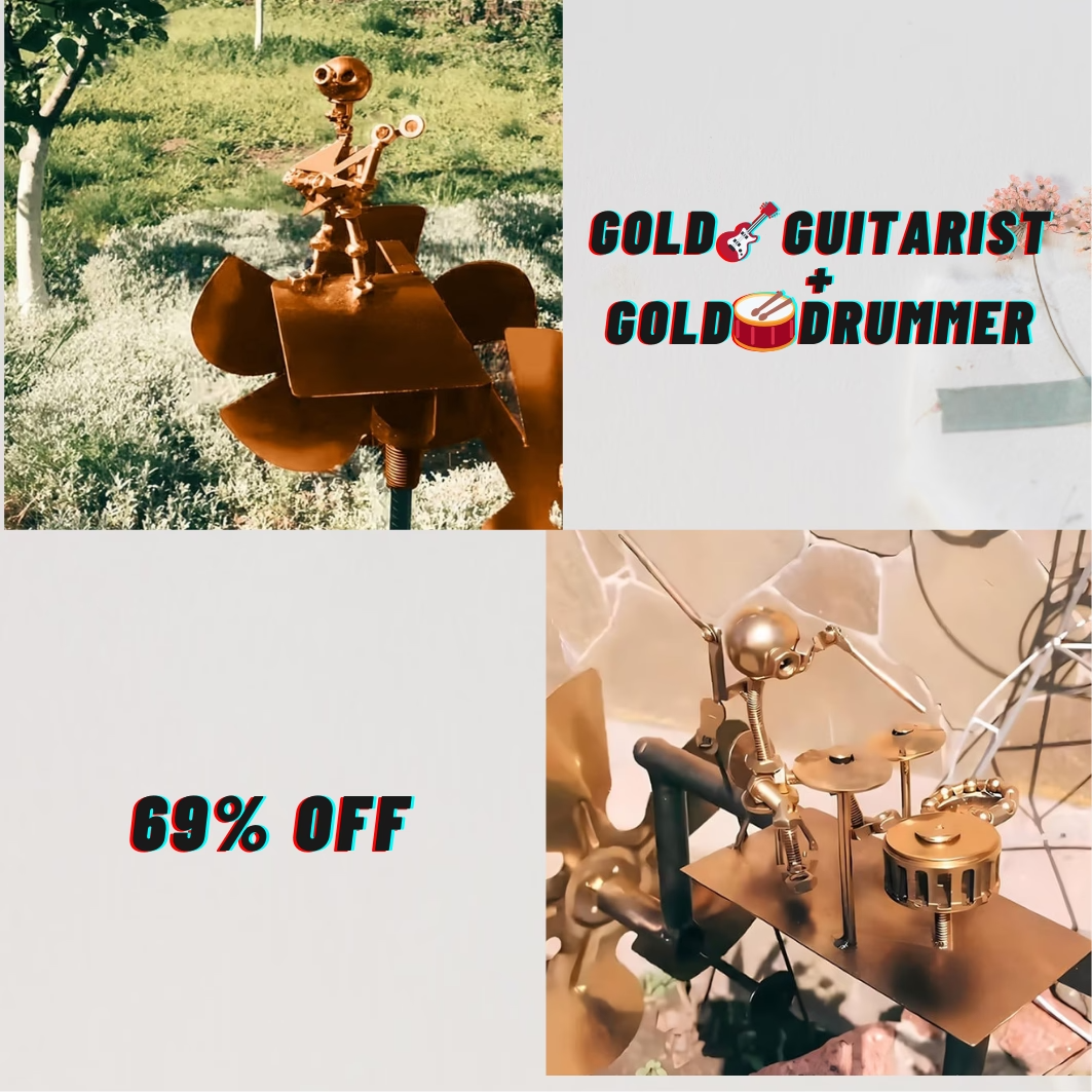 🔥🔥Set 2 ( Gold🎸Guitarist + Gold🥁Drummer ) 69% OFF